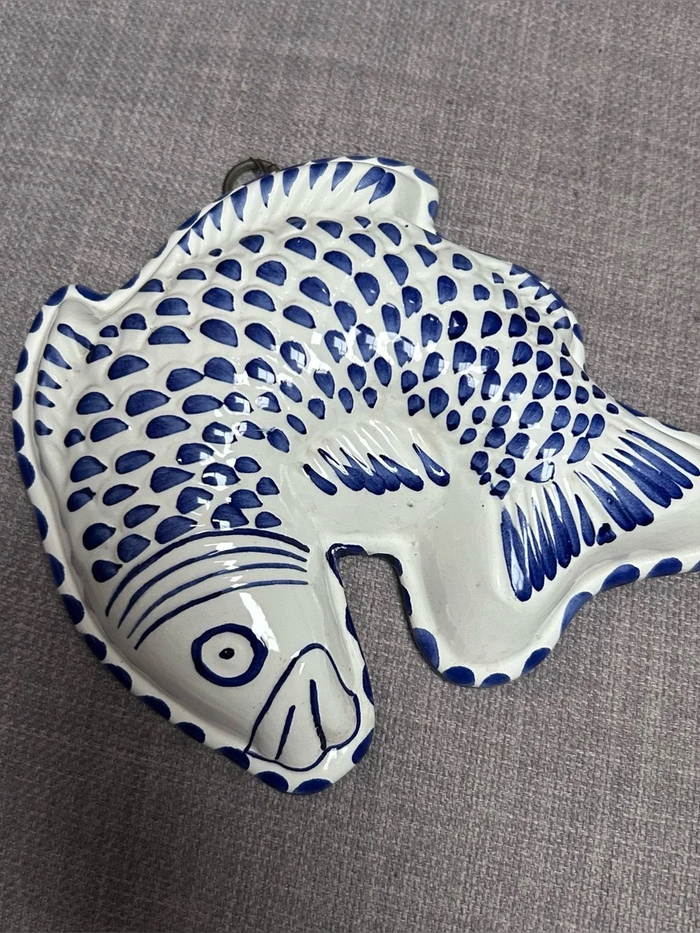 Vtg 50-70’s ABC BASSANO Ceramic Fish Mold Wall Plaque Coastal Folk Art#0615269A
